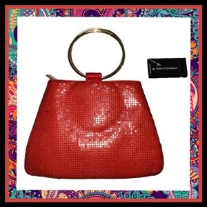 OLIVIA MILLER ☆ CHAINMAIL ☆ RED ☆ GOLD RING ☆ WRISTLETTE ☆ EVENING BAG ☆ NWT